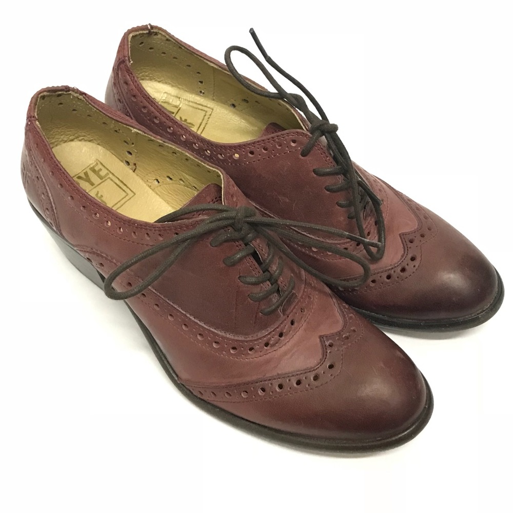 FRYE Red Leather Ankle Boots Size 7”
